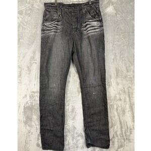 Y2K EXPRESS JEANS Mens Dark Wash Slim Fit‎ Denim Pants with Chain Size 32x32